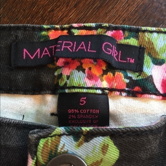 - Material Girl Floral Print on Black Denim Jeans - Picture 2 of 8